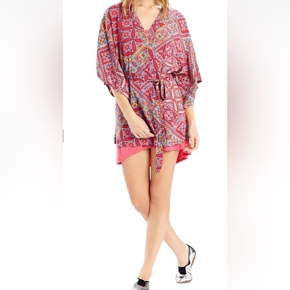 Josie NATORI Floral Pattern 3/4 Sleeve Kimono Robe Womens Size Medium (858) - Picture 1 of 9